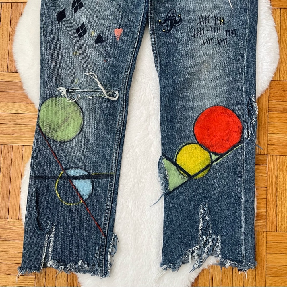 LEVI’S 511 straight leg distressed jeans denim - Picture 6 of 15